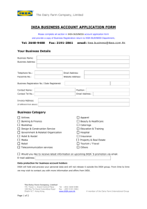 IKEA BUSINESS ACCOUNT APPLICATION FORM