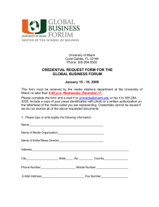 Credential Request Form - University of Miami School of Business