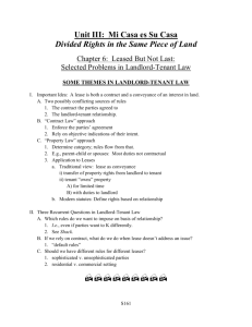 Unit III: Mi Casa es Su Casa Divided Rights in the Same Piece of