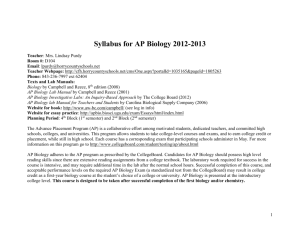AP Biology, 2008-09 (teacher)