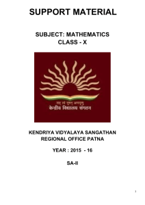 MATHS CLASS Study Material Class X 2015-SA-II