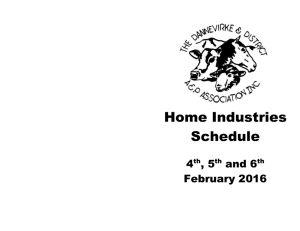 home industries schedule - Dannevirke A&P Association