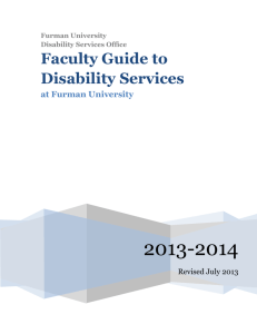 Faculty Guide to Disability Services