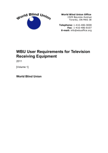 WBU Access to TV equipment user requirements