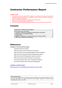 Contractor Performance Report - ProcurePoint