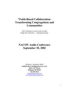 Session I - North American Association of Christians in Social Work