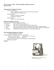 Material Handling Equipment Selection: ISE 312 Lecture Notes