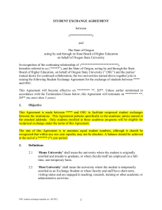 Student Exchange Agreement - Division of International Programs