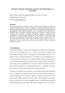 (Virtual) Community Informatics and Foot and Mouth Disease: A