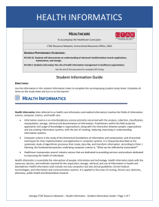 Health Informatics - Instructional Resources