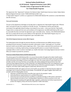 NIHB REC Provider Letter of Agreement for REC Services