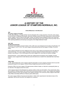 a history of - Junior League of Stamford