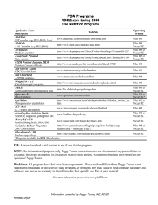 Nutrition-Related Programs & Databases for your PDA