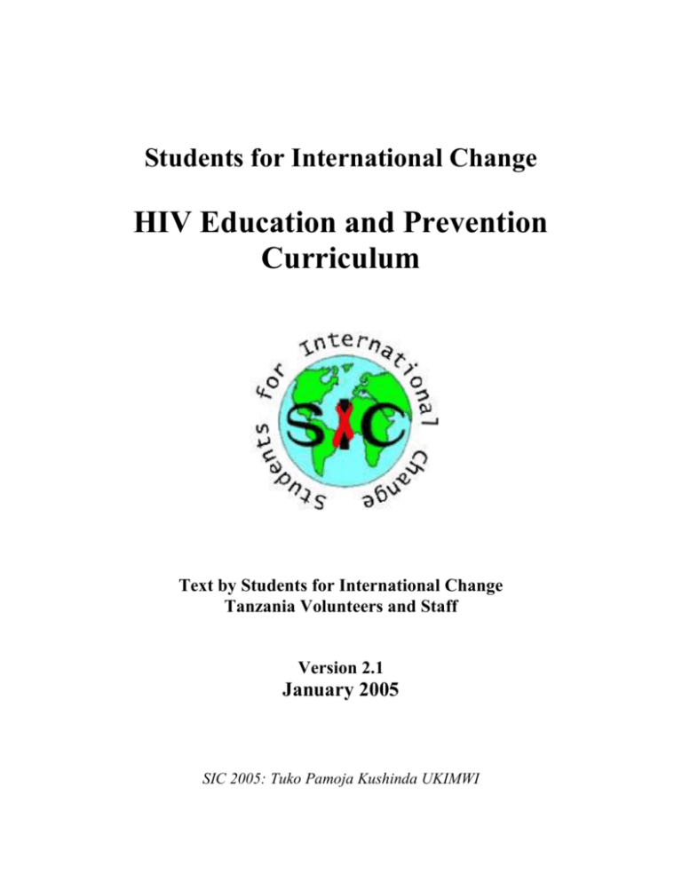 SIC HIV/AIDS Curriculum Support For International Change