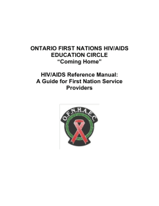 HIV/AIDS Reference Manual - Ontario First Nations HIV/AIDS