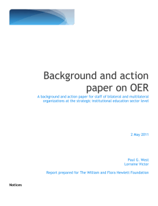 Background and action paper on OER A background