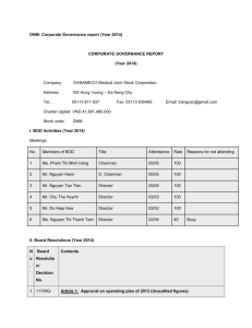 DNM: Corporate Governance report (Year 2014) CORPORATE