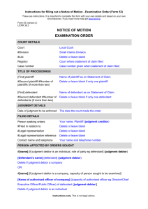 examination order