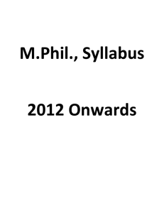 M.Phil Syllabus