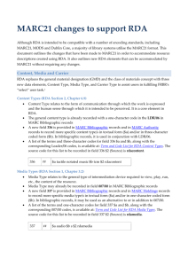 MARC21 changes to support RDA