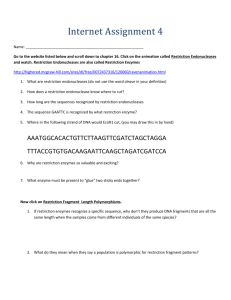 Internet Assignment for Biotechnology Labs