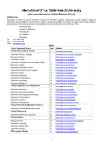 International Office, Stellenbosch University
