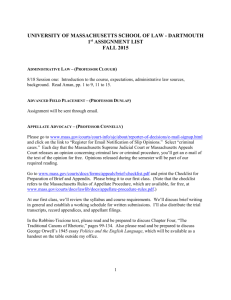Fall 2015 First Assignments - University of Massachusetts Dartmouth