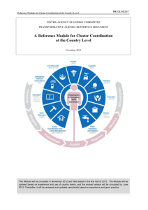 Reference Module for Cluster Coordination at the Country Level