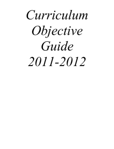 Curriculum Objective Guide