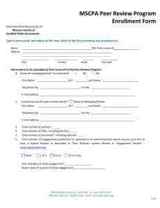 MSCPA Peer Review Program Enrollment Form Administered in