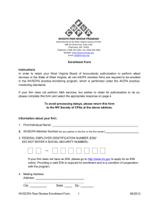 WVSCPA Peer Review Program Enrollment Form