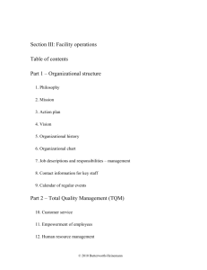 Section III: Facility Operations