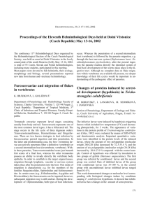 Proceedings of the Eleventh Helminthological Days held at Dolní