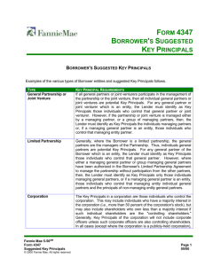 Examples of the various types of Borrower entities and