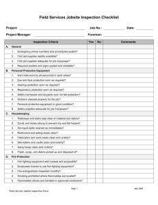 Field Services Inspection Checklist