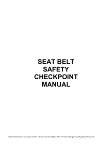 SeatBelt Checkpoint Manual - Pennsylvania Traffic Safety