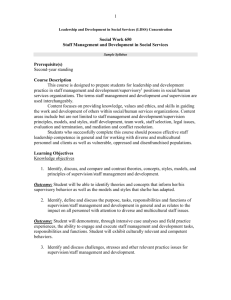 SOWK 650 Staff Management and Development in Social Services