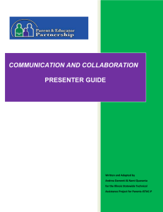 Presenter Guide Part 1 - Parent and Educator Partnership