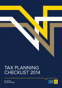 Tax Planning Checklist 2014