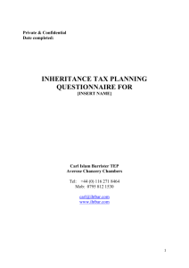 Inheritance Tax Planning Questionnaire