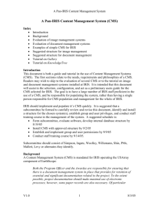 A Pan-IRIS Content Management System (CMS)