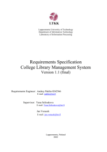 Requirements document v1.1