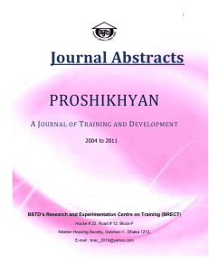 A Journal of Training and Development