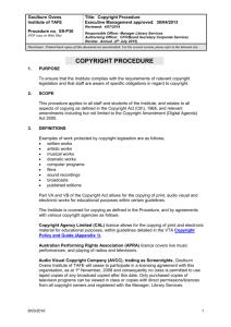Copyright procedure - Goulburn Ovens Institute of TAFE