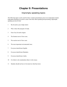 Impromptu Speaking Topics for Presentations