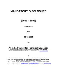 Mandatory Disclosure by Institutions running PGDBM