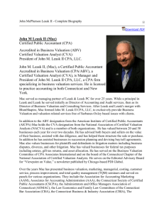 Complete Bio - John M. Leask II CPA, LLC