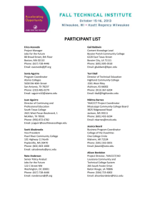 Participant List - Accelerating Opportunity