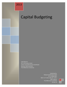 Assaignment-Capital Budgeting