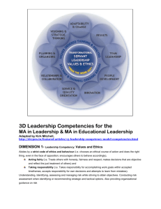 3D Leadership Competencies for the MA in Leadership & MA in